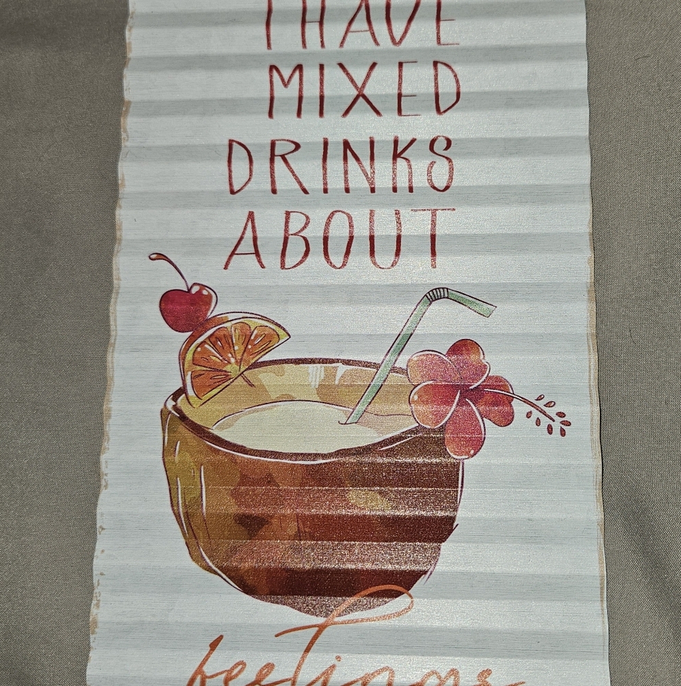 BOGO Free: Decorative Sign with Mixed Drinks Design